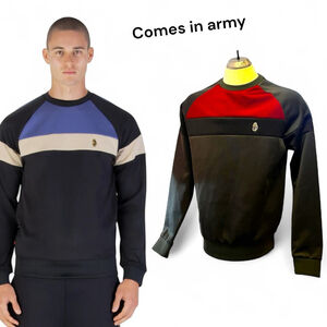 Luke 1977 “Adam 3” Panelled Crew Sweatshirt, L, Clover Mix